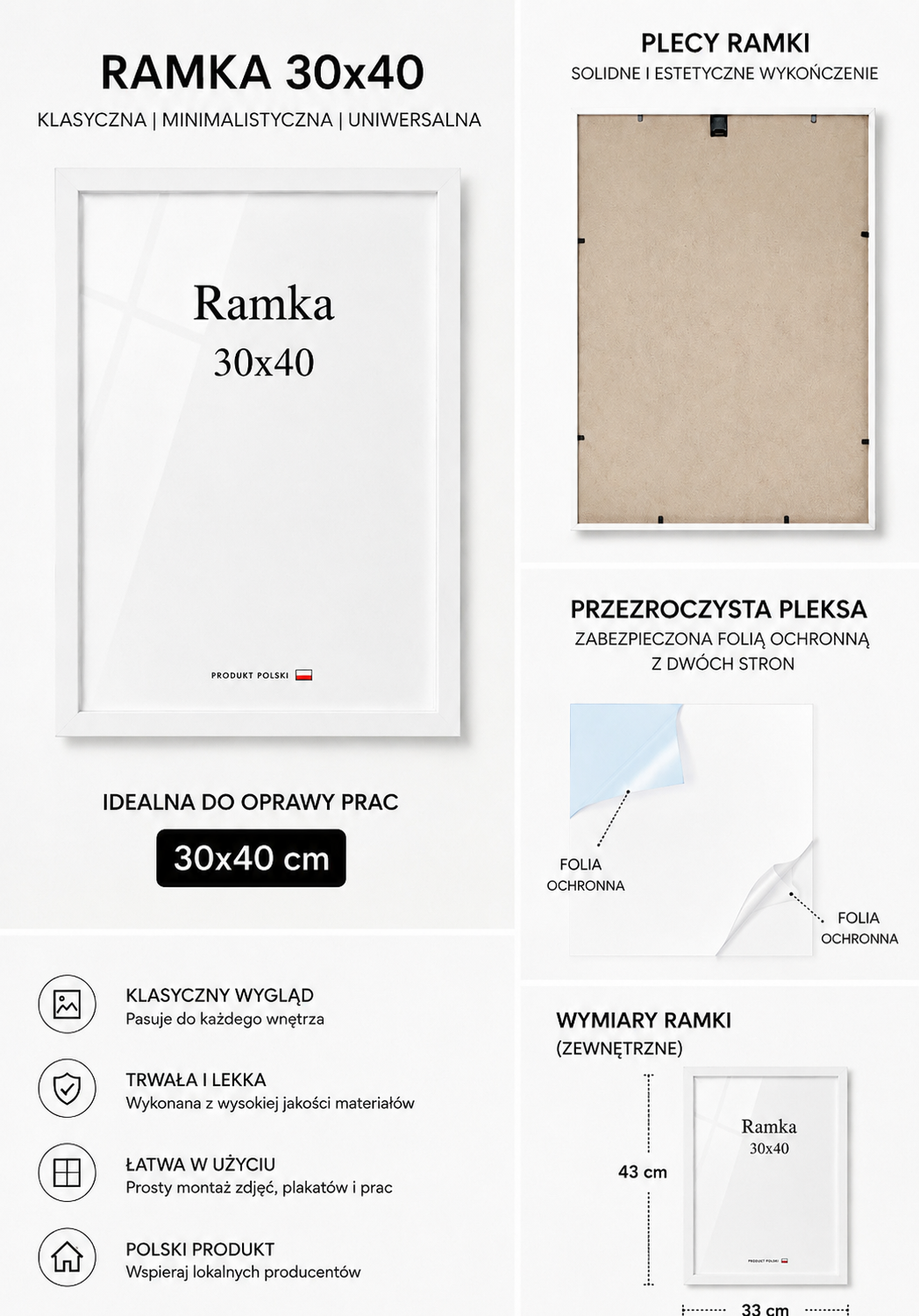 Ramka DAISY 30x40 BIAŁA Ramka DAISY 30x40 BIAŁA