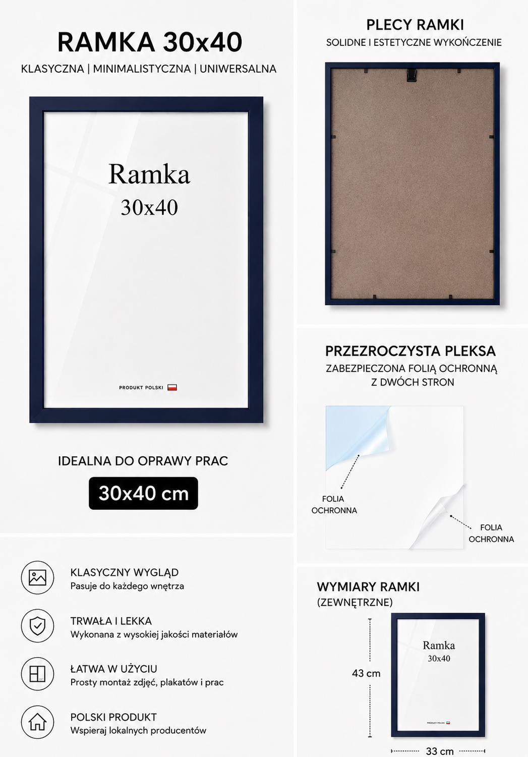 Ramka DAISY 30x40 CZARNA Ramka DAISY 30x40 CZARNA