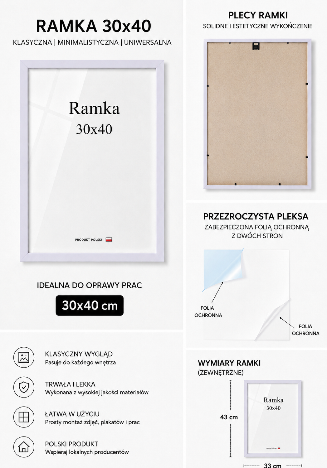 Ramka DAISY 30x40 RÓŻOWA Ramka DAISY 30x40 RÓŻOWA