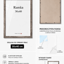Ramka DAISY 30x40 SZARO-BRĄZOWA Ramka DAISY 30x40 SZARO-BRĄZOWA