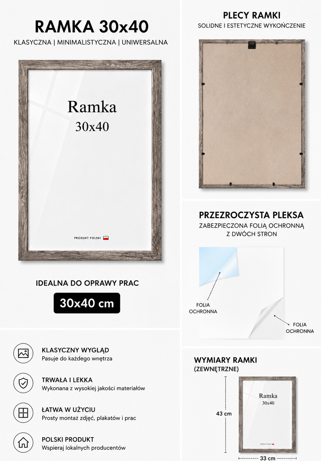 Ramka DAISY 30x40 SZARO-BRĄZOWA Ramka DAISY 30x40 SZARO-BRĄZOWA