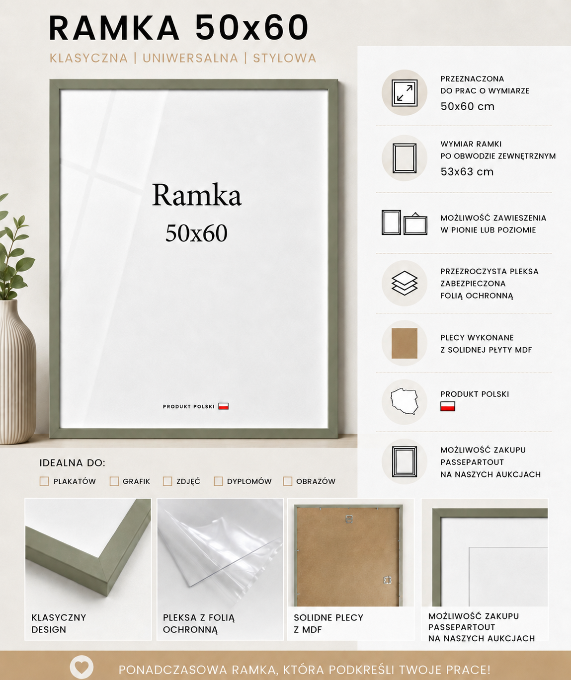 Ramka DAISY 50x60 LAUROWA Ramka DAISY 50x60 LAUROWA